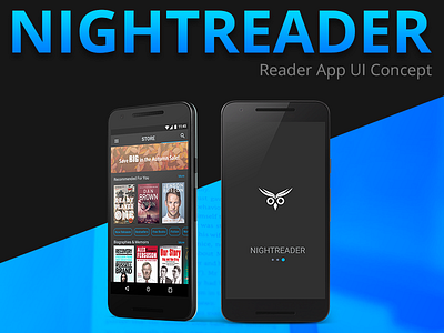 Nightreader App android app books concept e reader mobile reader student ui ux