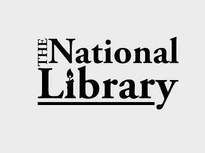 The National Library library logo text typography
