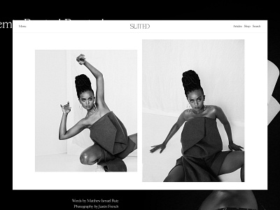 Suited Magazine Issue No.7 – Kelela black and white content editorial layout publishing wordpress