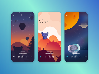 Illustrations for Baby Sleep App app baby app illustration sleeping tale ui ui illustration uidesign