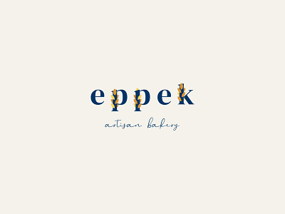 Logo design for an artisan bakery bakery bakery logo baking blue branding design flat food food logo gold goldandblue logo logo design logotype minimal organic serif