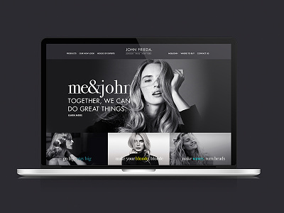John Frieda // Website Concept art direction beauty campaign hair ui ux web design