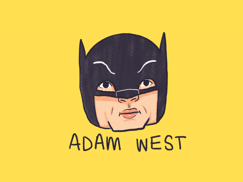 Adam West 1966 2d animation adam west animation batman gif loop photoshop shark sketch spin tedhjones