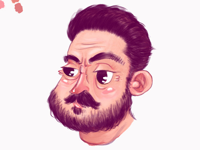 More of me beard cartoon character design digital painting illustration instagram moustache painting photoshop portrait self portrait selfie