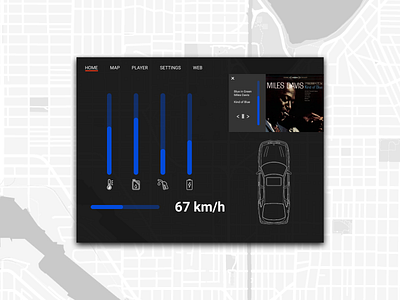 Car Interface - DailyUI 034 app dailyui design interface uidesign userinterface