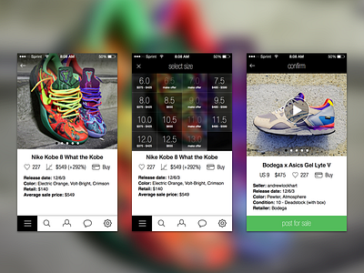 Chronicled marketplace mobile sneakers