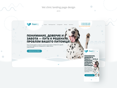 Vet clinic landing page design