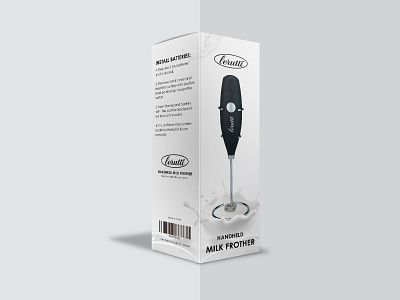 Milk frother package design for Lerutti branding branding design cappuccino coffe design foam forther milk package packaging