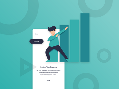 Task App - On Boarding 3 app dab green manage manager managment mobile onboarding performance progress task ui ux work
