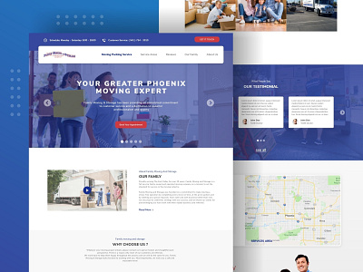 website design exploration for family moving company branding clean design ui web