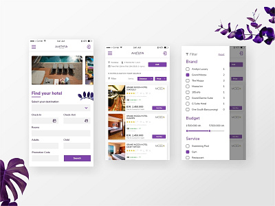 hotel reservation - mobile responsive exploration. branding design hotel reservation ui ux web