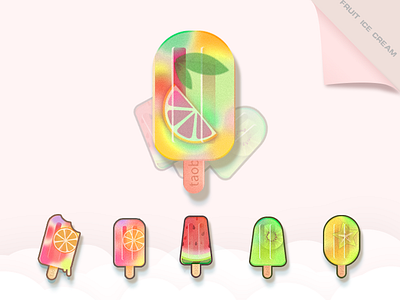 Fruit ice cream icon