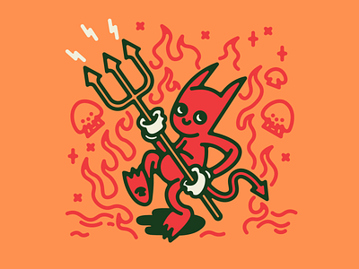 Little Hell-Raiser character character design cute demon devil flat illustration minimal vector