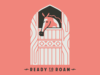 Ready to Roam animal cowboy cute desert flat horse illustration minimal southwest stable vector