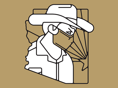 Mask Up AZ arizona az character covid cowboy desert illustration mask minimal southwest vector