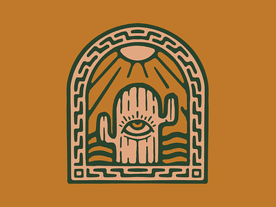 All-Seeing Cactus badge cactus desert flat illustration logo minimal occult southwest