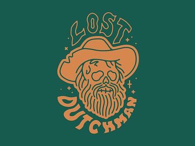 Lost Dutchman arizona character flat illustration lost dutchman minimal old west southwest superstition vector