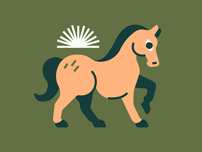 Horse animal character flat horse illustration minimal southwest vector