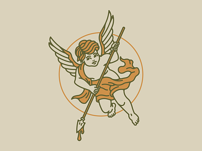 Cherub angel branding character cherub illustration logo minimal vector