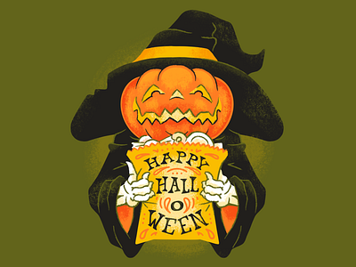 Happy Halloween character character design halloween illustration jack o lantern pumpkin retro spooky