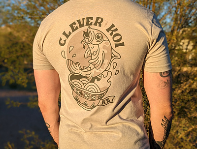 Clever Koi Shirt Design design illustration koi lettering merch noodles restaurant shirt t shirt