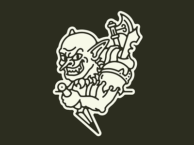 Call For a Good Time character demon fantasy flat goblin illustration logo minimal orc vector