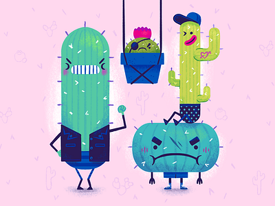 Cactal Boys cactus character character design cute illustration minimal southwest