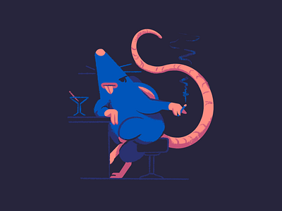 Over It animal bar character character design flat illustration minimal mouse rat