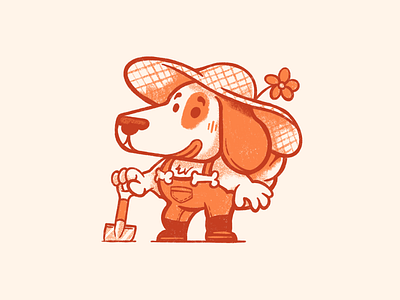 Farmer Doglet animal character character design cute dog farmer illustration kidlit kidlitart minimal