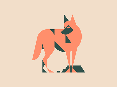 On the Prowl animal character coyote desert flat illustration minimal sonoran desert southwest vector