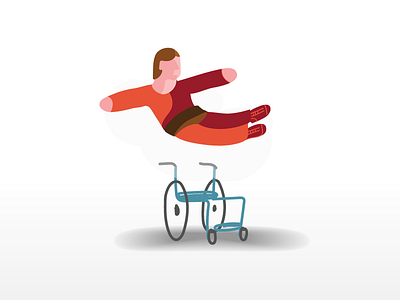 man on the wheelchair flat 3d illustration illustrations