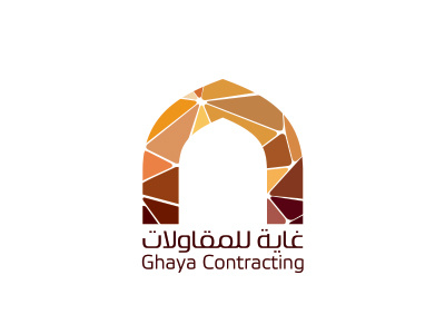 Ghaya Contracting branding contracting identity real estate logo rocks saudi stones