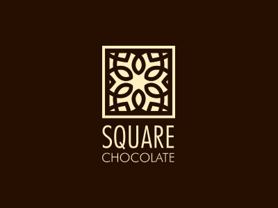 Square Chocolate art branding chocolate cocoa corporate elite identity logo luxury ornament square sweets