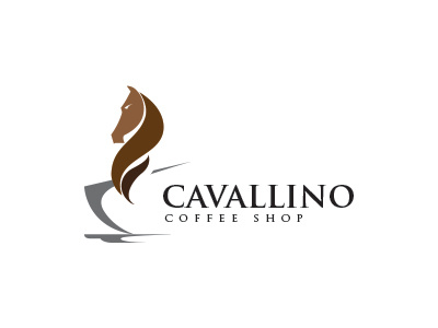 Cavallino branding cafe coffee shop cup horse logo