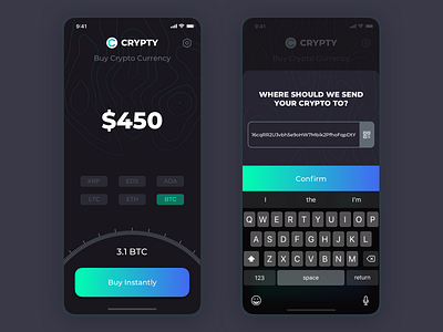 Simple CryptoCurrency App app crypto cryptocurrency dark ui mobile