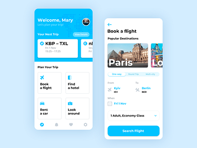 Booking Plane Tickets app concept app flight flights mobile travel traveling