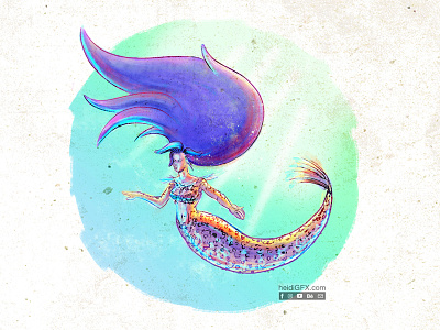 Mermaid childrens art digital illustration digital painting mermaid