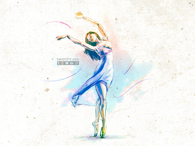 Graceful ballerina digital illustration digital painting graceful