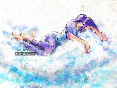 Sleeping on a Cloud cloud digital illustration digital painting dream like fantasy art sleeping