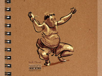 Sumo Wrestler - Digital Illustration art digital illustration digital ink digital painting drawing flow gesture spontaneous lines sumo wrestler