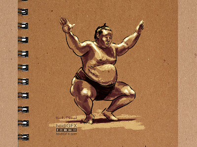 Sumo Wreslter 2 - Digital Illustration art digital illustration digital ink digital painting drawing flow gesture illustration spontaneous lines sumo wrestler