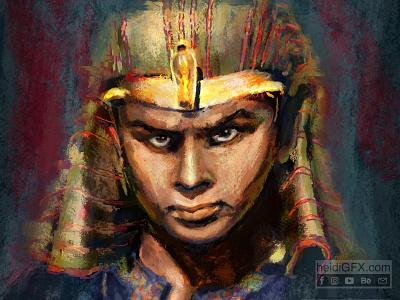 Digital Portrait - Yul Brynner as the Pharaoh