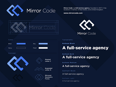 MIrror Code Agency - Logo Design Presentation agency agency website aleksandarilic branding design flat full service icon logo mirrorcode product typography vector web webdevelopment