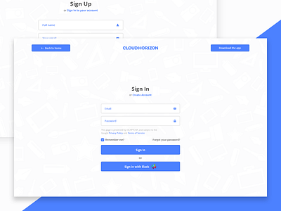 Sign In & Sign Up Form Design for Web App 🙏