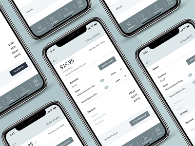 Pixel Perfect Wireframe for POS Mobile eCommerce aleksandarilic app appdesign customer design ios iosdesign mobile mobiledesign orders pixelperfect preview product ui uiux ux wireframe wireframes