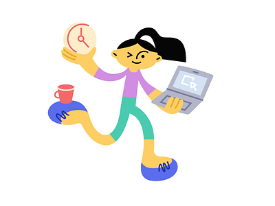 Work-life balance character color design girl illustartor illustration sketch vector work life balance