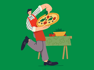 Pizza cafe character color cook digital food illustartor illustration pizza procreate sketch tomato