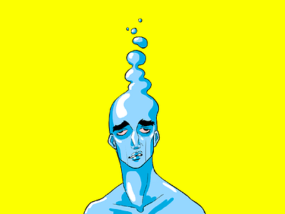 Blobby Man anime blob blue colorful contrast figurative illustration monster portrait slime surreal