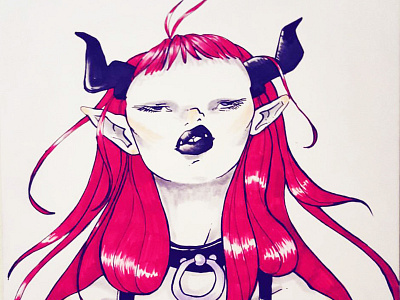 Demon!!! anime attitude comics copic creature demon girl illustration monster