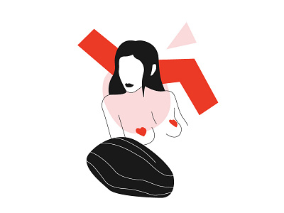 All you need is love - n° 1 artwork girl heart illustration love minimal nude sketch